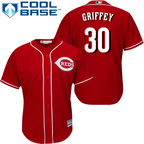 Reds #30 Ken Griffey Red Cool Base Stitched Youth MLB Jersey